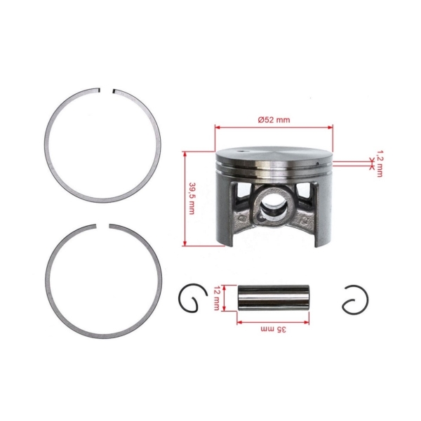 Kompletny tłok HS PARTS do piły łańcuchowej Stihl 046 MS460 52 mm (OEM 11280302009)