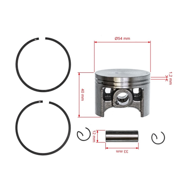 Kompletny tłok HS PARTS do piły łańcuchowej Stihl 046 MS460 54 mm (OEM 11280302009)