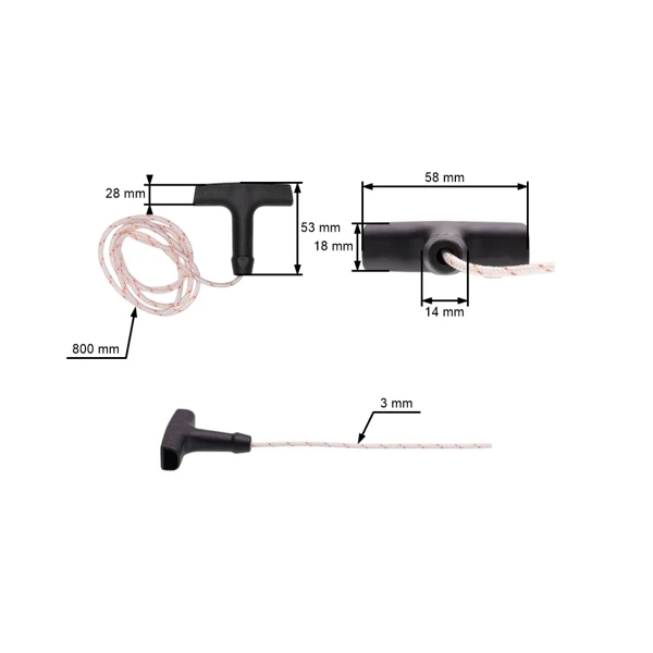Kompletny uchwyt rozrusznika z kablem do Stihl FS120 FS200 FS250 FS350 (OEM 00001903405 00001958203)