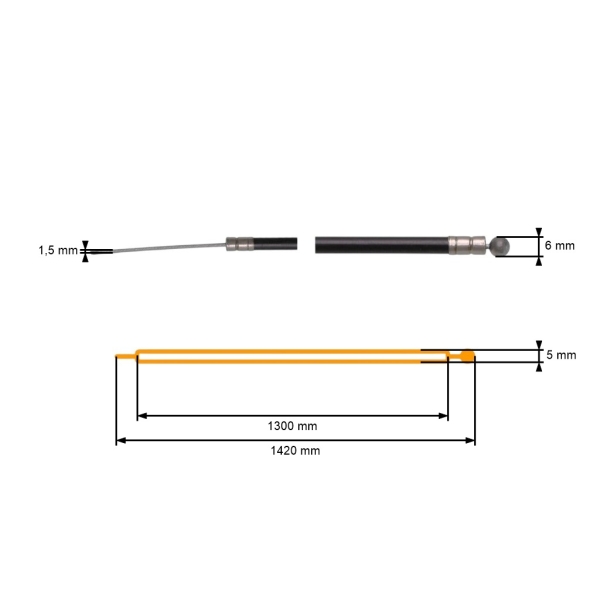Kompletny uniwersalny kabel o wymiarach 1300 mm x 1420 mm
