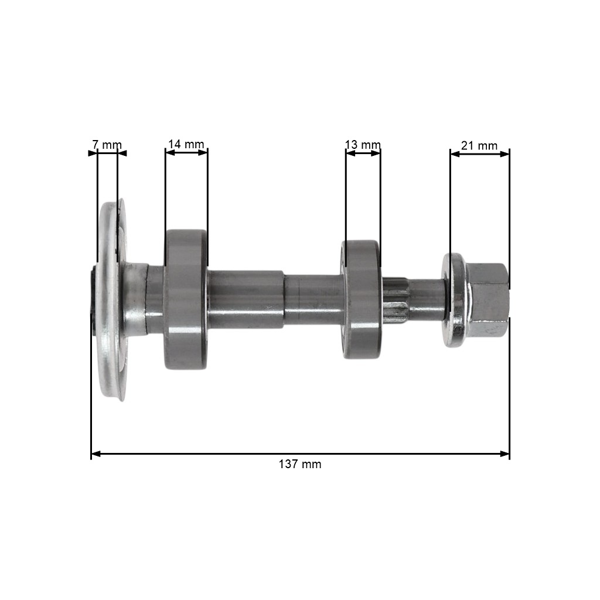 Kompletny wał trzpienia 133,7 mm do ciągników ogrodowych Husqvarna Jonsered McCulloch (OEM 581650701 581650501)