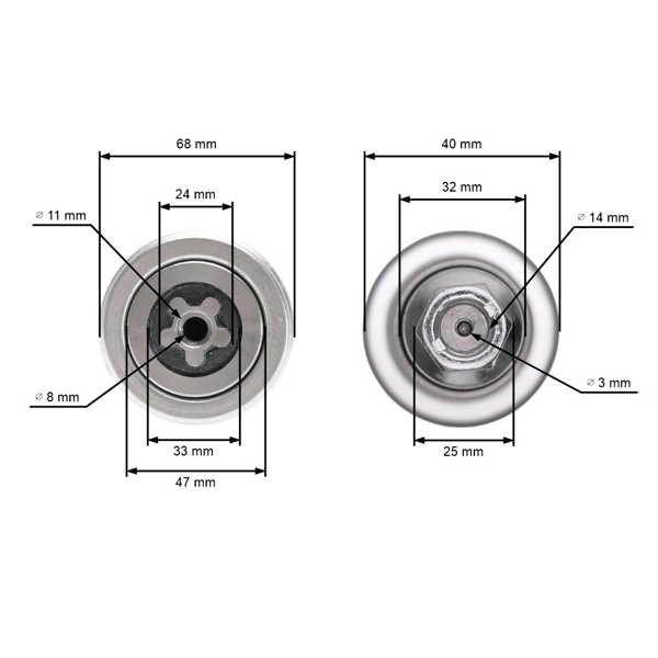 Kompletny wał trzpienia 133,7 mm do ciągników ogrodowych Husqvarna Jonsered McCulloch (OEM 581650701 581650501)