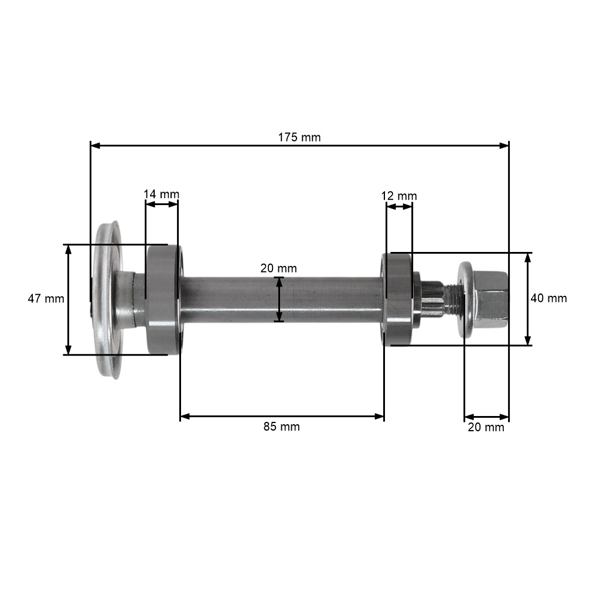 Kompletny wał trzpienia 175 mm do ciągników ogrodowych Husqvarna McCulloch Jonsered (OEM 580854701 587126105 580856001)