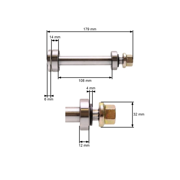Kompletny wał trzpieniowy 179 mm do ciągników ogrodowych Husqvarna Jonsered Partner McCulloch Craftsman Poulan (OEM 532165482 165482)