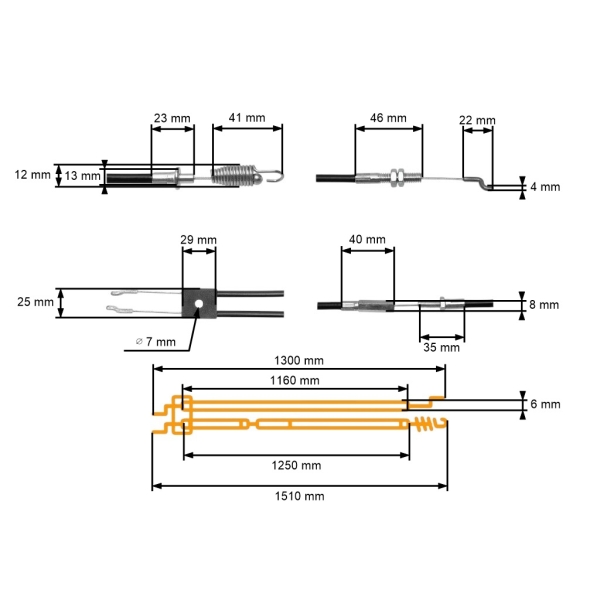 Kompletny zestaw linek do włączania i wyłączania silnika do chińskich kosiarek silnikowych Hortmasz i kosiarek hobbystycznych (OEM JL50Z0113)