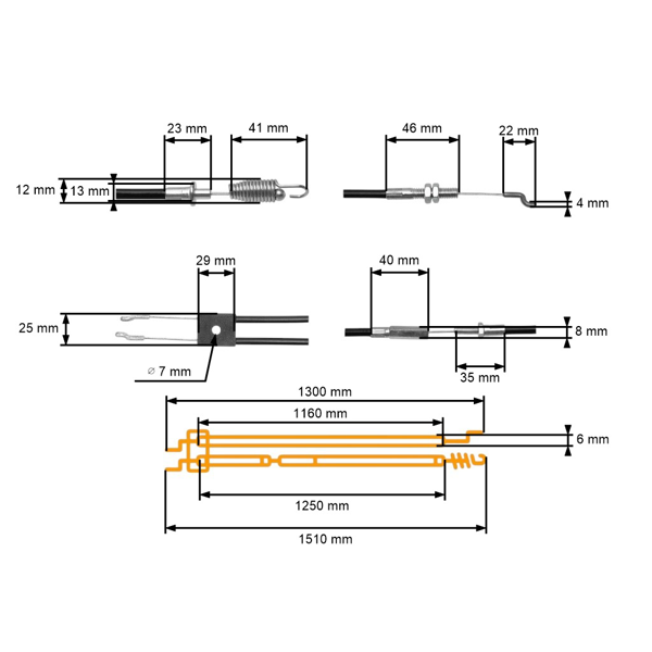 Kompletny zestaw linek do włączania i wyłączania silnika do chińskich kosiarek silnikowych Hortmasz i kosiarek hobbystycznych (OEM JL50Z0113)