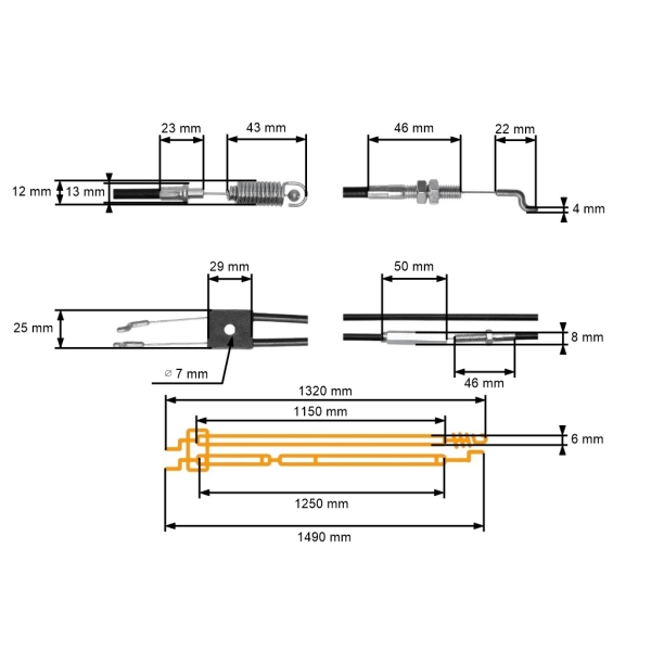 Kompletny zestaw linek do włączania i wyłączania silnika do chińskich pił łańcuchowych NAC i kosiarek hobbystycznych (OEM JL56Z-C3)