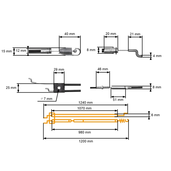 Kompletny zestaw przewodów rozruchu i zatrzymania silnika do pił łańcuchowych przeznaczonych na rynek chiński i hobbystyczny NAC (OEM WR6503 WR6511 WR6519)