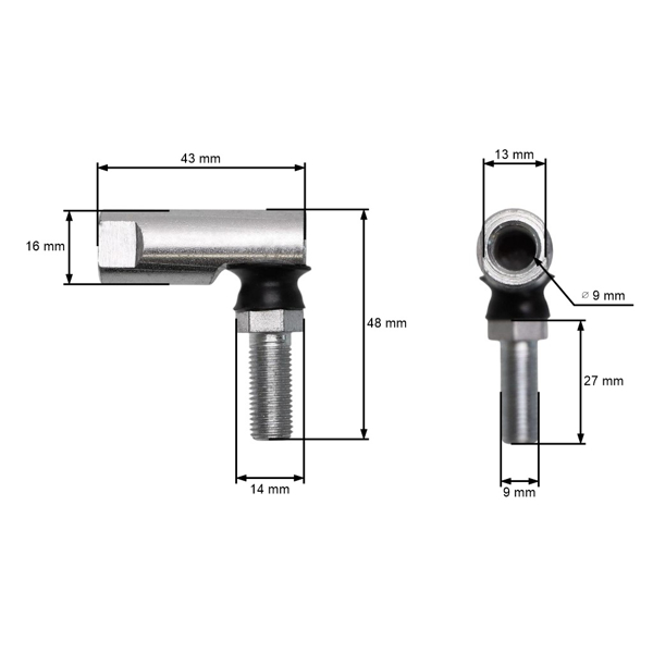Końcówka sworznia sterującego do ciągników ogrodowych MTD Murray Snapper Simplicity Toro (OEM 723-0156 48448)