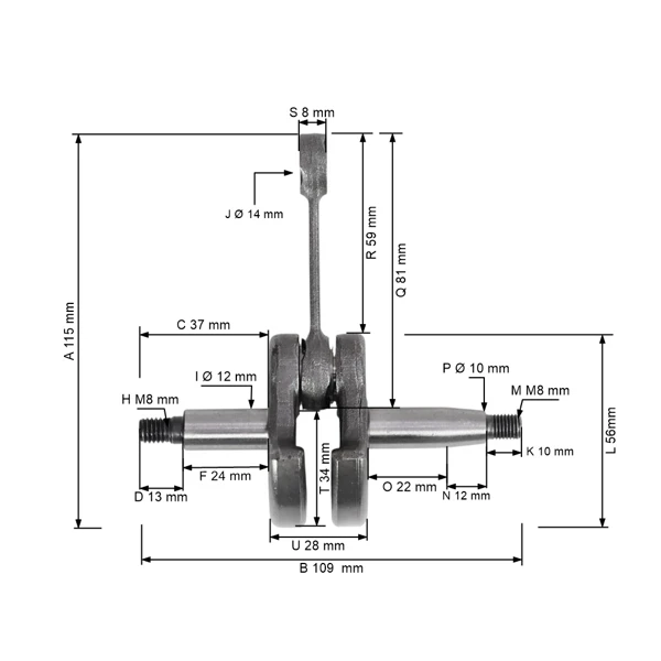 Kosa Husqvarna Wał korbowy 143R II 236R 443RB 532RBS 542RBS 143AE15 (OEM 505297501 585153001 521325201)