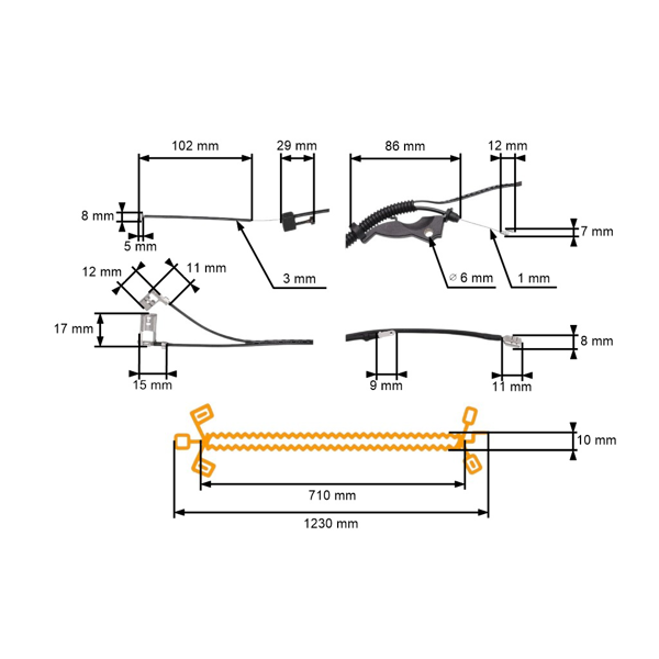 Linka gazu do Husqvarna 343R 343FR 343F 345FX 345FXT Jonsered BC2145 CC2145 FC2145S (OEM 544977801)