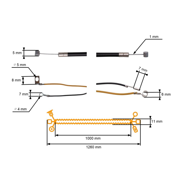 Linka gazu do kosy spalinowej Stihl FS360 FS410 FS460 (41471801100)