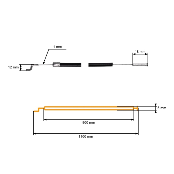 Linka gazu do kosy Stihl FT250 FS120 FS120R FS200 FS200R FS250 FS250R HT250 (OEM 41281823203)