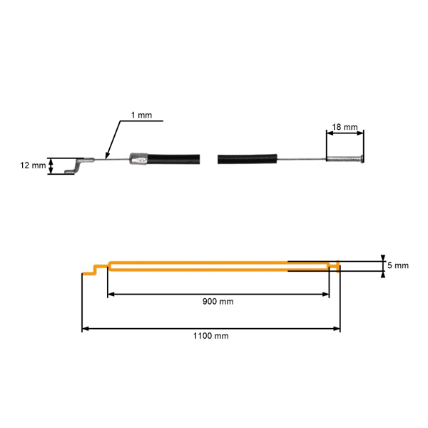 Linka gazu do kosy Stihl FT250 FS120 FS120R FS200 FS200R FS250 FS250R HT250 (OEM 41281823203)