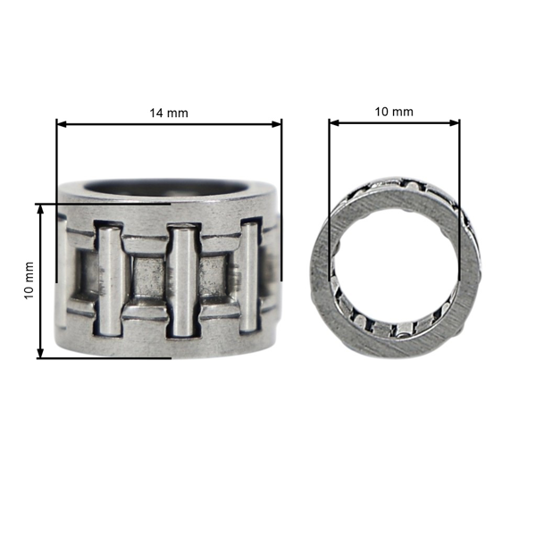 Łożysko igiełkowe HS PARTS 10 x 14 x 10 mm do pił łańcuchowych Husqvarna 36 41 136 137 141 142 Jonsered 2036 2040 CS2040 Poulan 2775 McCulloch M4620 MAC 2818 AV (OEM 530032117)