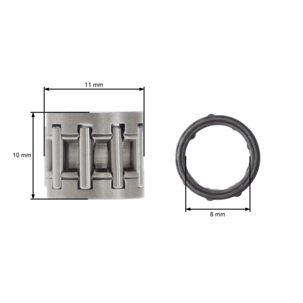 Łożysko sworznia tłokowego 8 x 11 x 10 mm do Stihl FS75 FS80 FS85 FC85 FC75 HS86 HS85 HS81 HS82 HS75 KM85 FH75 KW85 HL75 HT70 HT75 FR85 FC75 (OEM 95120031830)
