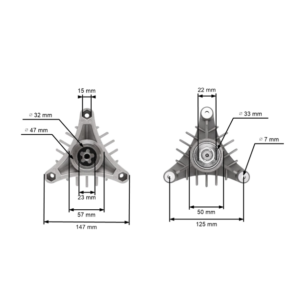 Mandrela noża kosiarki do ciągników ogrodowych Husqvarna Jonsered Partner McCulloch Craftsman Poulan (OEM 532130794 130794)