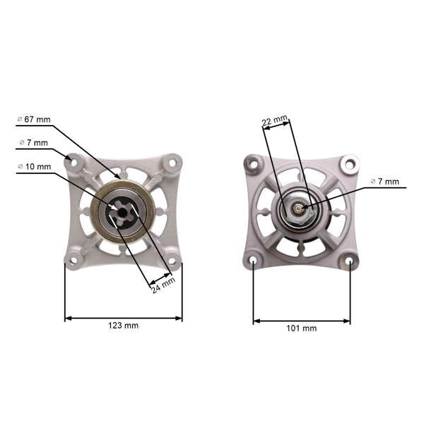 Mandrela noża kosiarki do ciągników ogrodowych Husqvarna Jonsered Partner McCulloch Craftsman Poulan (OEM 532192870 587819701 532192872 187292 192870)