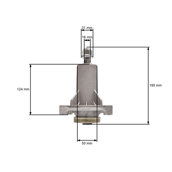 Mandrela noża kosiarki do ciągników ogrodowych Husqvarna Jonsered Partner McCulloch Craftsman Poulan (OEM 587126105 580796101 580854701 580856001)