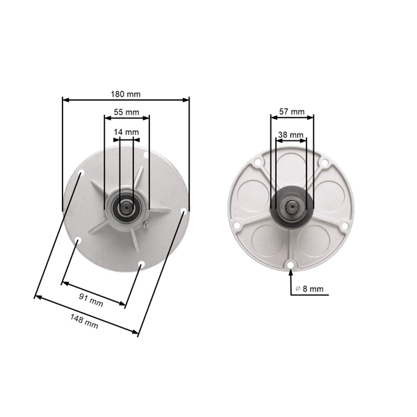 Mandrela noża kosiarki do ciągników ogrodowych MTD Murray (OEM 1001200 1001200MA 1001709MA 1001046)