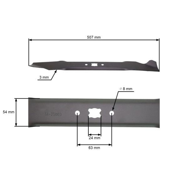 Nóż do koszenia 50,7 cm (20 cali) do MTD Black Line cmI Central Park Gutbrod Lawnflite Mastercut (OEM 742-0640 942-0640)