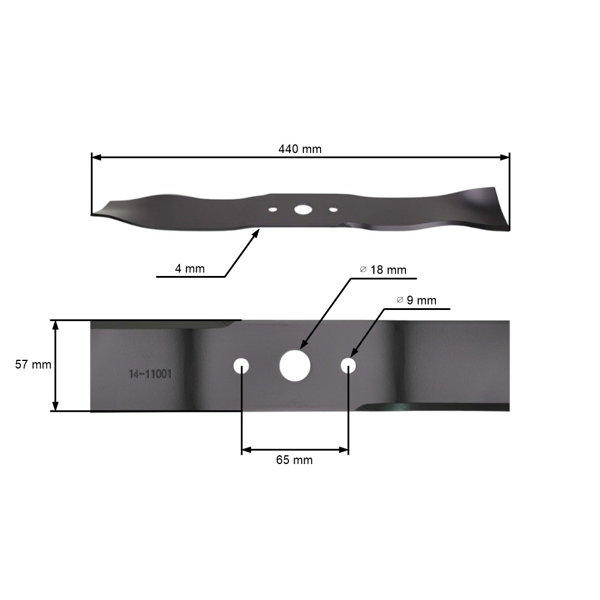 Nóż do mulczowania 44 cm (17") do kosiarek silnikowych Stiga Castel Garden Alpina Variolux Mac Garda Homelite (OEM 81004365/3 81004365 81004365/0 1111-9143-01)
