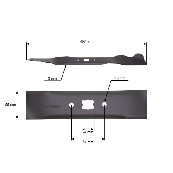 Nóż do mulczowania 45,7 cm (18 cali) do Black Line Bolens Budget cmI Cub Cadet Gutbrot MTD (OEM 742-0738-637 742-0738 942-0738)