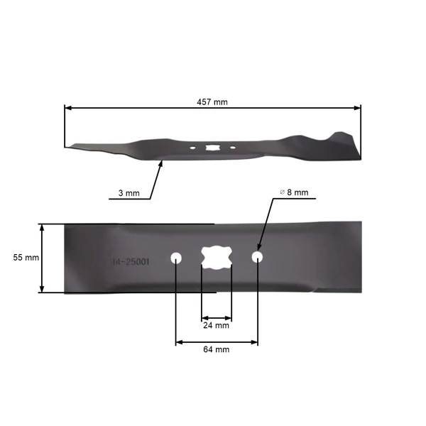 Nóż do mulczowania 45,7 cm (18 cali) do Black Line Bolens Budget cmI Cub Cadet Gutbrot MTD (OEM 742-0738-637 742-0738 942-0738)