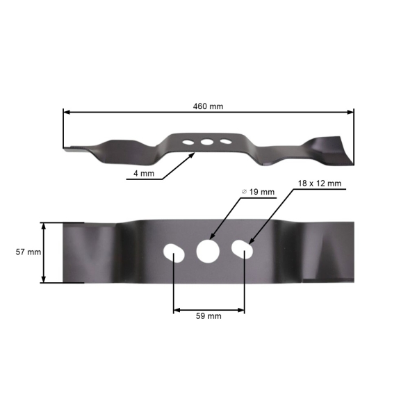 Nóż do mulczowania 46 cm (18 cali) do kosiarek i kosiarek z chińskiego rynku hobbystycznego NAC (OEM WR-480 WR-098N)