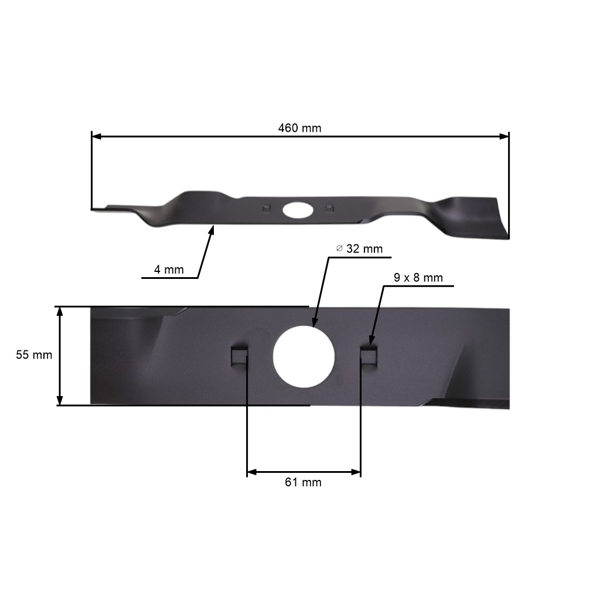 Nóż do mulczowania 46 cm (18") do kosiarek silnikowych Hecht 548 5484 549 5494 5483 INSTART SX (OEM 26300248802)