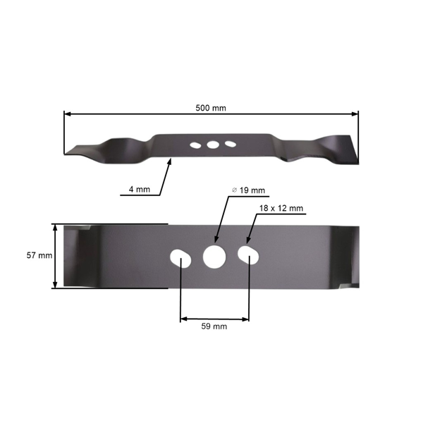 Nóż do mulczowania 50 cm (20") do chińskich kosiarek i kosiarek NAC Einhell Handy WR-248N (OEM 3405760 652020901 65405-000041)