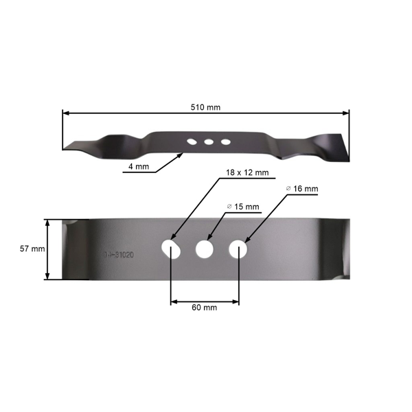 Nóż do mulczowania 51 cm (20 cali) do chińskich kosiarek NAC Cedrus i kosiarek hobbystycznych (OEM S510-080S)