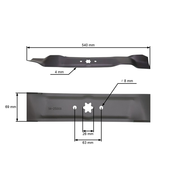 Nóż do mulczowania 54 cm (21") do traktorów ogrodniczych MTD Oleo-Mac Bolens Gutbrod Yardman Efco Columbia Wolf (OEM 742-0616 942-0616 742-0416)