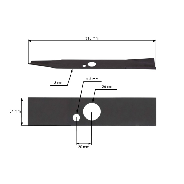 Nóż kosiarki 31 cm (12") do kosiarek elektrycznych Valex Estroil Partner (OEM 1489820 5950481)