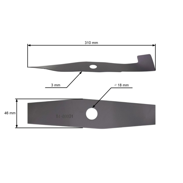 Nóż kosiarki 31 cm (12") z zbierakiem do kosiarek elektrycznych AL-KO Alko 32 (OEM 344769 516747 548854)