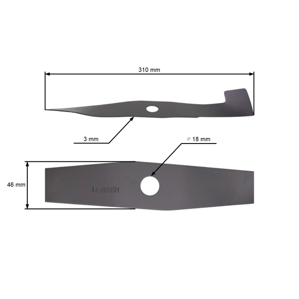 Nóż kosiarki 31 cm (12") z zbierakiem do kosiarek elektrycznych AL-KO Alko 32 (OEM 344769 516747 548854)