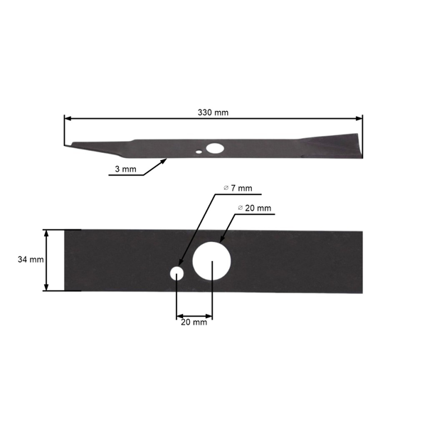 Nóż kosiarki 33 cm (13") do kosiarek elektrycznych Valex (OEM 5950385 1489821)