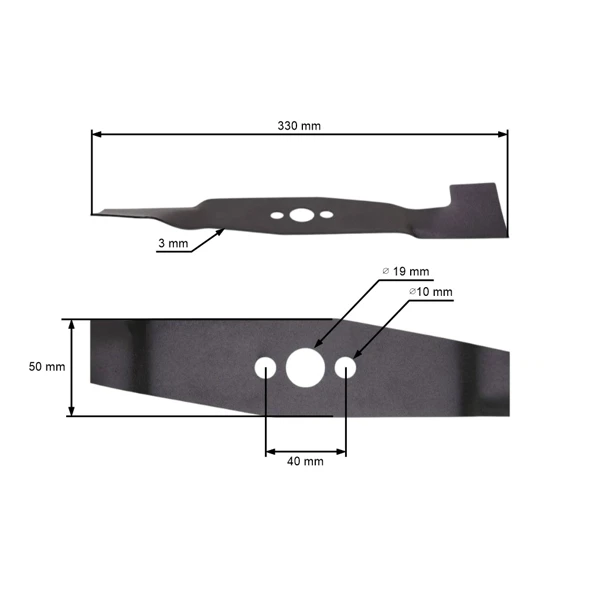 Nóż kosiarki 33 cm (13") z zbierakiem do kosiarek elektrycznych Agroma 1000W 1100W 1300W