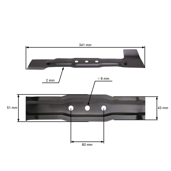 Nóż kosiarki 34,1 cm (13") do kosiarek elektrycznych Bosch Rotak (OEM F016800271 F016L65157)