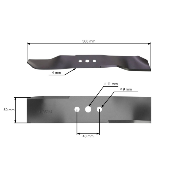 Nóż kosiarki 36 cm (14") do traktorów i jeźdźców ogrodowych Husqvarna Jonsered (OEM 579652510 505544501 544067701 579652501)