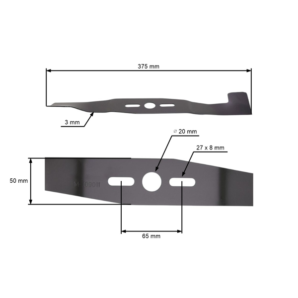 Nóż kosiarki 37,5 cm (15") z zestawem do kosiarek elektrycznych AL-KO Alko Classic 3.8E (OEM 470207 112726)