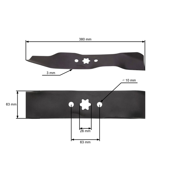 Nóż kosiarki 38 cm (15") do traktorów ogrodowych MTD Yardman White Gutbrod Bolens (OEM 742-0612 742-0612A 753-0847 (ZESTAW) 942-0612)