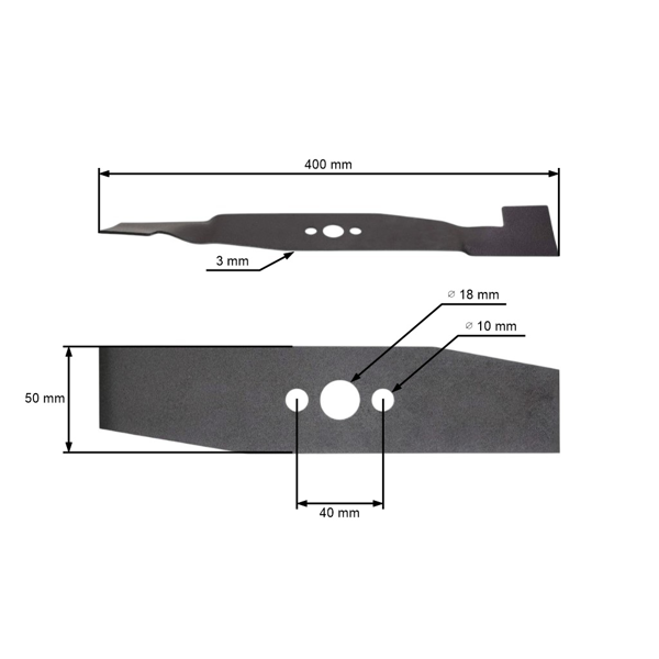 Nóż kosiarki 40 cm (16") z zestawem do kosiarek elektrycznych Mesko PK40 SPK40