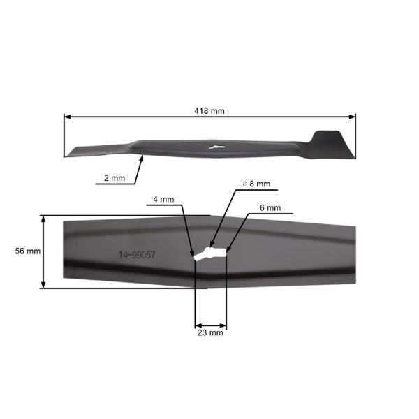 Nóż kosiarki 41,8 cm (16") do kosiarek elektrycznych Einhell Castorama MacAlister (OEM GM20BX.00.11)