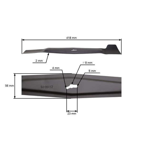 Nóż kosiarki 41,8 cm (16") do kosiarek elektrycznych Einhell Castorama MacAlister (OEM GM20BX.00.11)