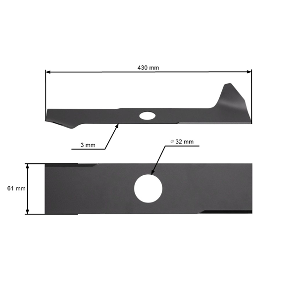 Nóż kosiarki 43 cm (17 cali) z podbieraczem do kosiarek John Deere Sabo (OEM SAA15166)