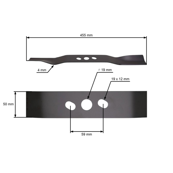 Nóż kosiarki 45,5 cm (18") do kosiarek silnikowych NAC Castorama (OEM WR65170 WR480 WR-098N 65170AB-000041A)