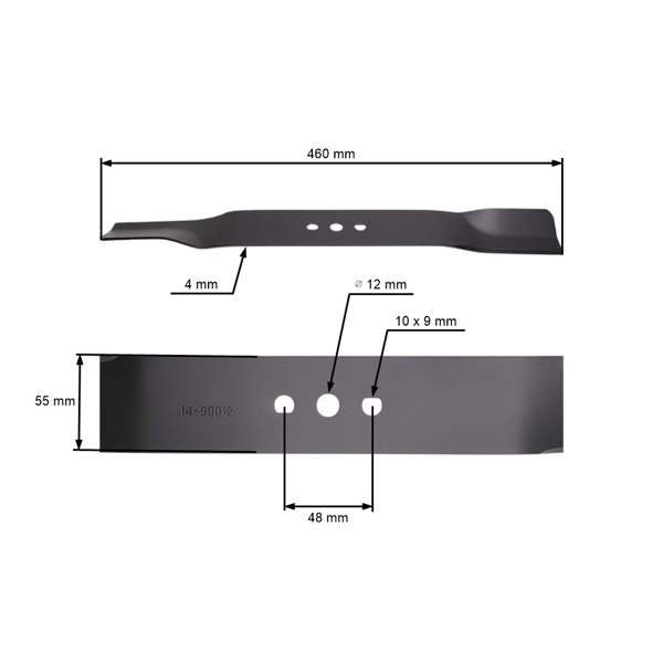Nóż kosiarki 46 cm (18") do chińskich kosiarek i kosiarek Hortmasz HKS Master Cut Lider Tryton Hortus Victus (OEM JLXJL46Z04-01-M)