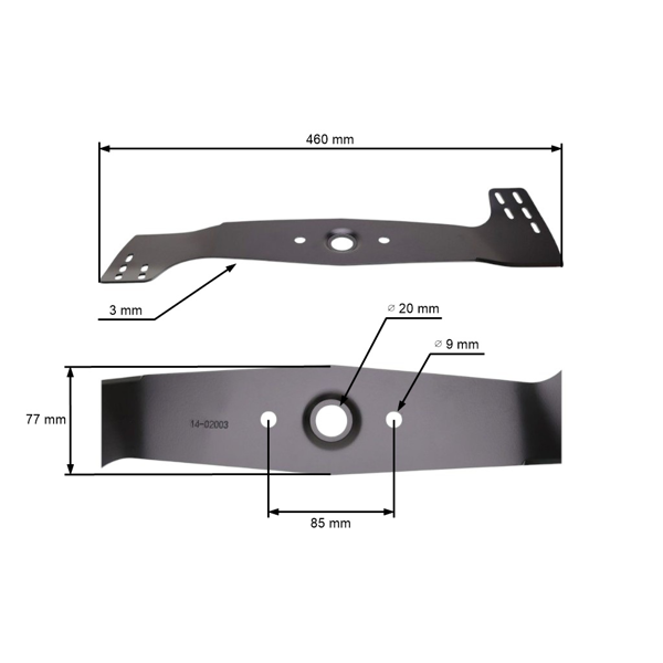 Nóż kosiarki 46 cm (18") do Honda ISA 46 ISA 46S ISA 46P HRG 465 C HRG 465 PD HRG 465 C3CSD HRG 465 C3PD (OEM 72511-VH4-000) Kosiarki silnikowe