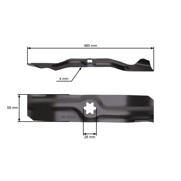 Nóż kosiarki 46 cm (18") do traktorów ogrodowych MTD Cub Cadet Gutbrod Massey Ferguson Yardman (OEM 942-04053A 942-04053 742-04053A 742-04053)